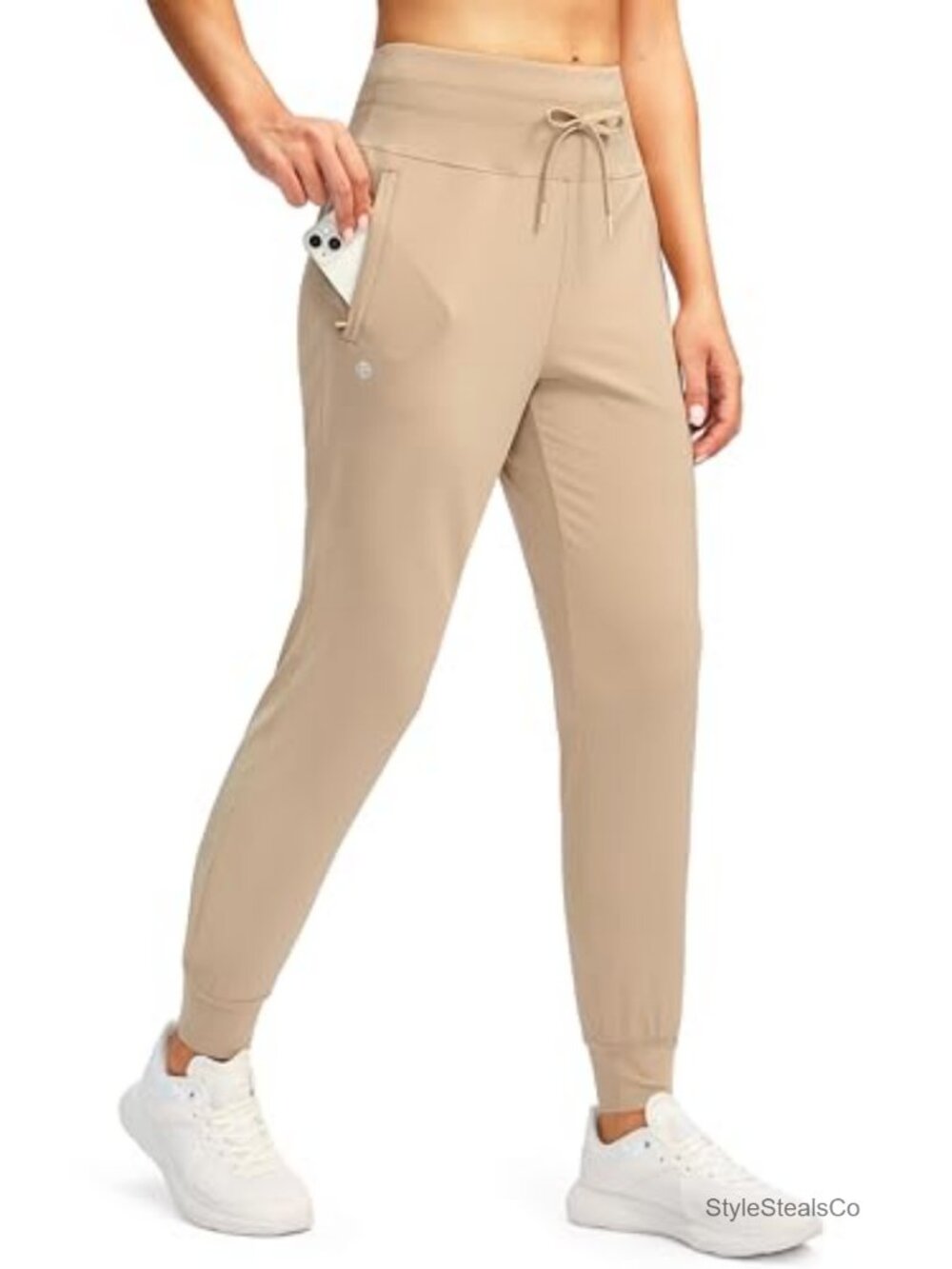 Women's High Waisted Joggers with Zip Pockets Athletic Sweatpants